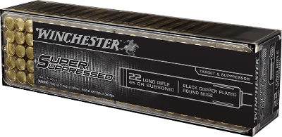 Winchester Super Suppressed Subsonic 22 LR Ammo 45 grain Plated Round Nose Case of 2000 Rounds SUP22LR - Image 1 of 1