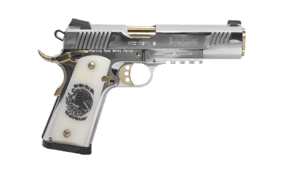 EAA Girsan MC1911 Liberador 2 45 ACP Chrome/Gold Mexican Coat Of Arms 391057 - Image 1 of 1