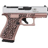 Glock 43X 9mm MOS Rose Engraved Frame Silver Optics Ready Slide ACG-57070PFRMOS - 1 of 1