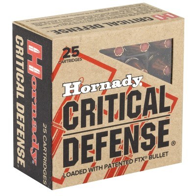 Hornady Critical Defense 9mm Luger Ammo 115 grain FTX Case of 250 Rounds 90250 - Image 1 of 1