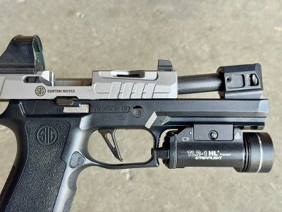 Sig Sauer P320 Custom Works Stainless Threaded HA Comp Romeo 1 TLR-1 HL - Image 7 of 13