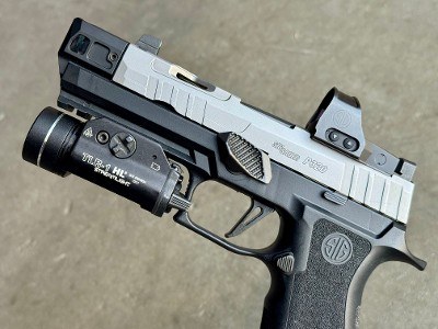 Sig Sauer P320 Custom Works Stainless Threaded HA Comp Romeo 1 TLR-1 HL - Image 10 of 13