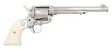 Colt Third Generation Single Action Army Revolver Engraved by John Adams Sr. .44-40 WCF Nickel & Ivory 7.5