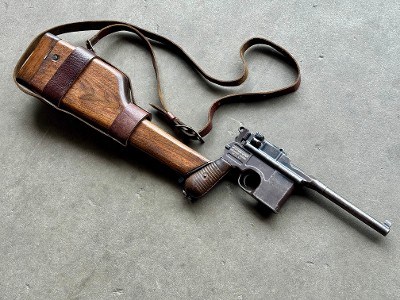 Mauser C96 Model 1930 Chinese Contract 7.63 Mauser Box Cannon Stock Holster Rig - Image 1 of 21