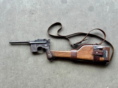 Mauser C96 Model 1930 Chinese Contract 7.63 Mauser Box Cannon Stock Holster Rig - Image 12 of 21