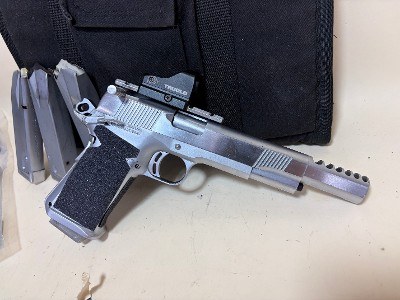 Custom Caspian 1911 Race Pistol – 9mm / .38 Super with Optic, Compensator, 4 Magazines & Extra Barrel - Image 7 of 9