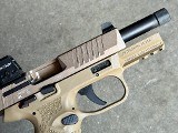 FN 502 Tactical FDE Threaded 22 LR Holosun HS407K +4 Mags & Original Box - 9 of 11