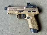 FN 502 Tactical FDE Threaded 22 LR Holosun HS407K +4 Mags & Original Box - 2 of 11