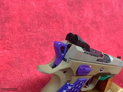 CZ Shadow 2 Compact 9mm PBJ Peanut Butter & Jelly Purple / Tan 91252-PBJ - Image 6 of 9