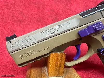 CZ Shadow 2 Compact 9mm PBJ Peanut Butter & Jelly Purple / Tan 91252-PBJ - Image 3 of 9