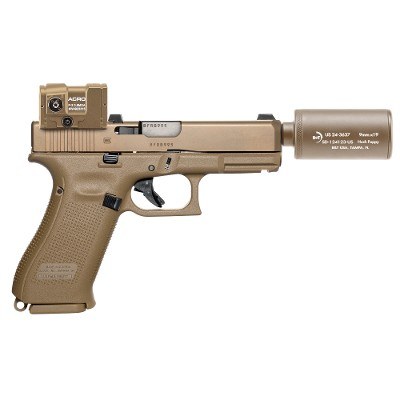 B&T Hush Puppy Glock 19X FDE Kit w/ Acro Red Dot Wipe Silencer / Suppressor - Image 2 of 2