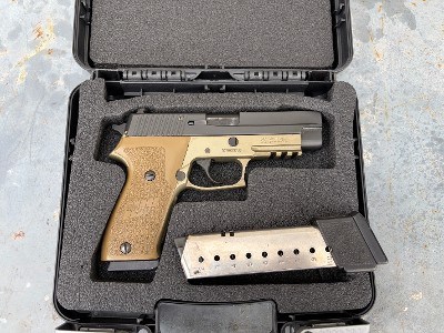 Sig Sauer P220 Combat Full Size CA Approved .45 ACP FDE/Black Nitron DA/SA with Case & 2 Mags - Image 3 of 9
