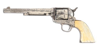 Colt Single Action Army Revolver – 1883 Antique .45 Colt, Engraved Nickel Finish, Factory Letter - Image 1 of 10