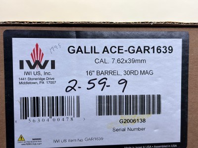 IWI Galil ACE GAR1639 7.62x39mm Rifle – 16
