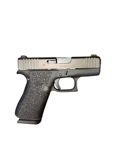 USED Glock 43X 9mm Slimline Compact Pistol – Custom Textured Grip - Image 2 of 4