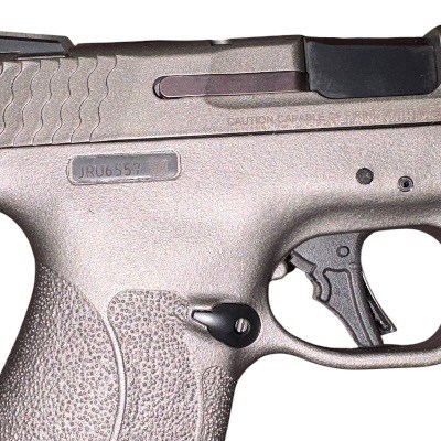 USED Smith & Wesson M&P9 Shield Plus 9mm Tungsten Gray Thumb Safety - Image 4 of 5