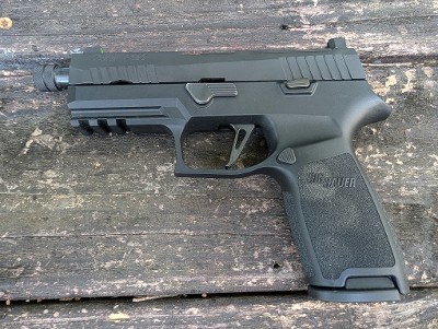 Used Custom Sig Sauer P320 Carry 9mm 17+1 1/2x28 Threaded Barrel Supp. Height NS - Image 1 of 4
