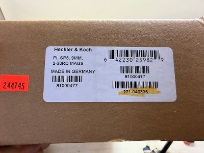 Heckler & Koch SP5 9mm Pistol – MPN 81000477, Made in Germany, 2 30-Round Magazines & HK Soft Case - Image 7 of 7