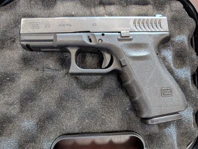 Pre-owned Glock 23 Gen 3 40 S&W RTF2 Texture and 'Fish Gill' Serrations - Image 1 of 2