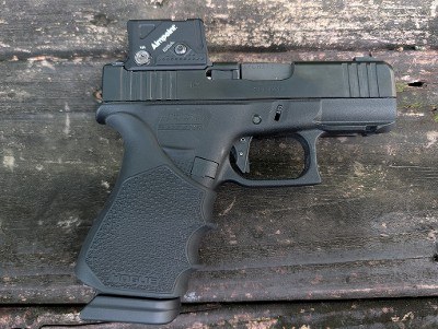 Used Glock 43X 9mm w/ Aimpoint COA 4 Mags Overwatch Precision Trigger Grip Sleeve - Image 2 of 3