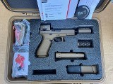 B&T Hush Puppy Glock 19X FDE Complete Kit w/ Acro Red Dot Threaded Barrel Suppressor - Image 1 of 1