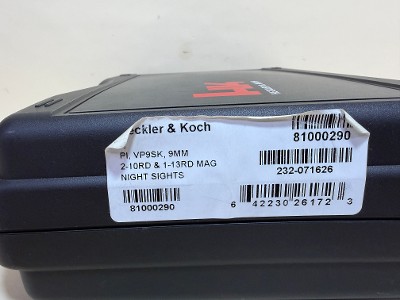 USED Heckler & Koch VP9SK 9mm Subcompact – Night Sights, Three Magazines, Factory Case - Image 8 of 8