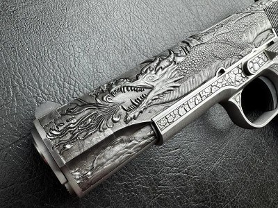 Colt 1911 Altamont Dragon 38 Super AAA Grade Engraving Stainless 5