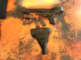 RARE WALTHER P38 9MM 1942 COLLECTORS INSCRIBED HOLSTER WITH BELT AND BUCKLE, 2 MAGAZINES - 1 of 15