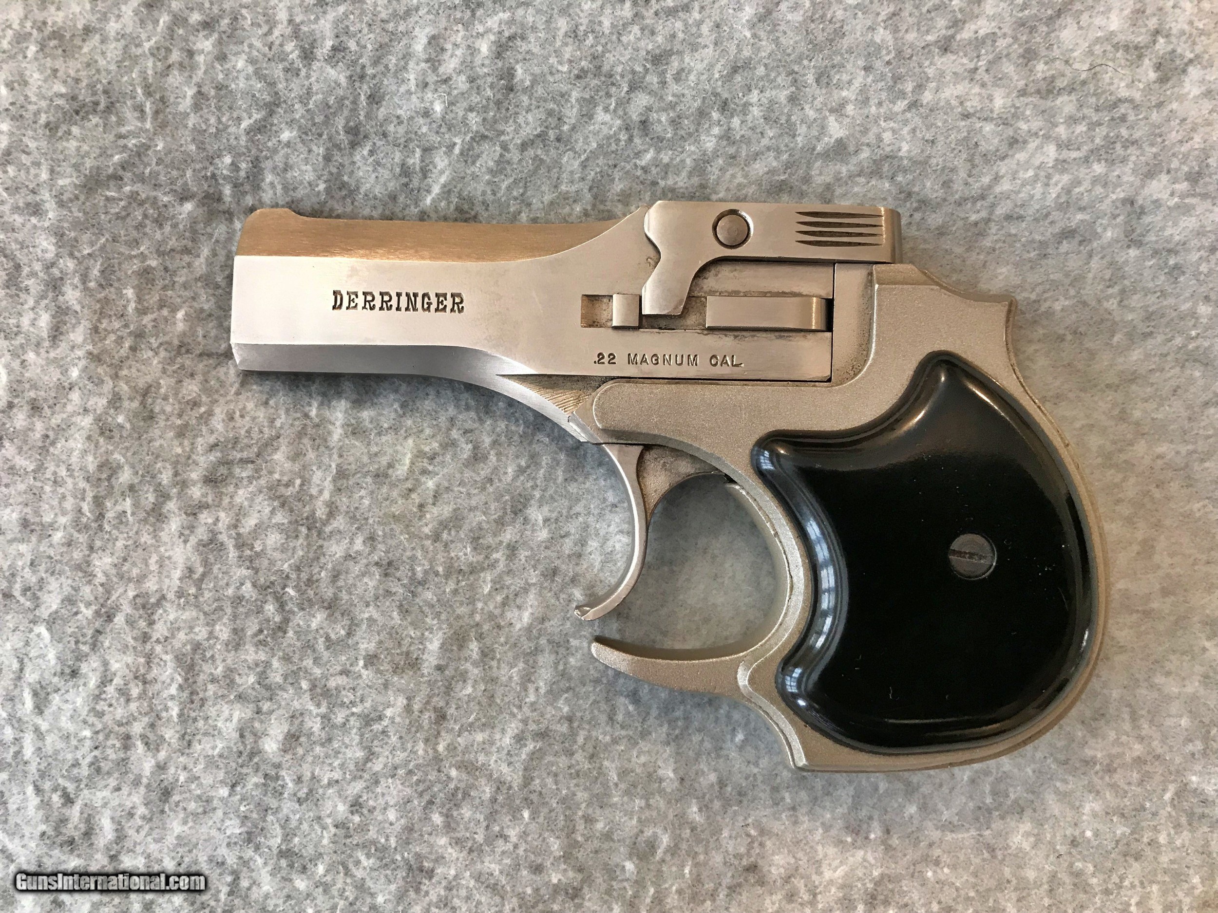 HIGH STANDARD 22 MAG DERRINGER SATIN NICKEL AND HOLSTER