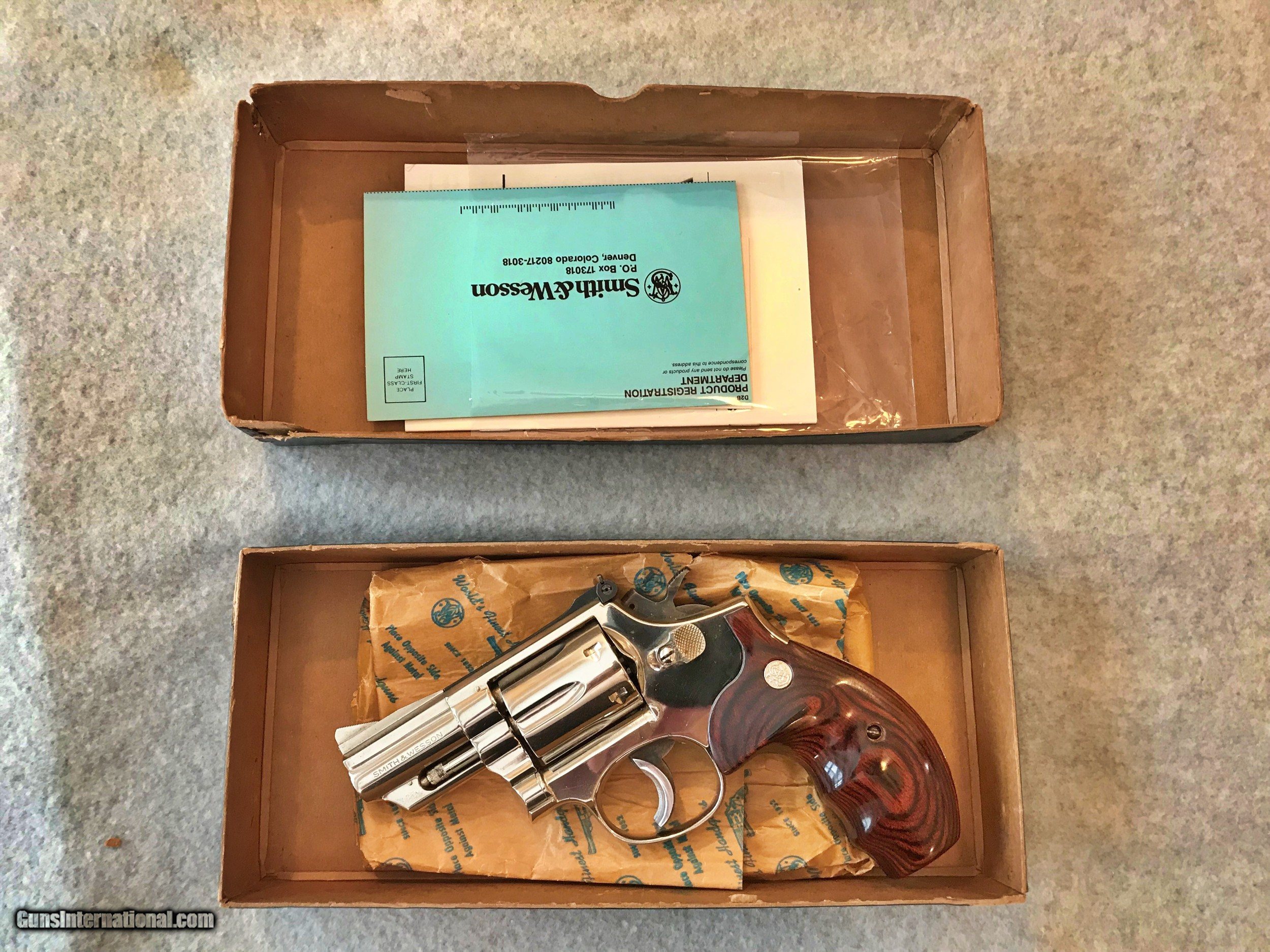 SMITH & WESSON MODEL 19-3 2 1/2 IN 357 MAG SNUB NICKEL SMITH & WESSON MODEL 19-3 2 1/2 IN 357 MAG SNUB NICKEL