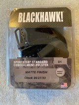 BLACKHAWK SPORTSTER HOLSTER RH PADDLE AND LOOP GLK 26 27 33 - 1 of 4