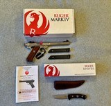 RUGER MARK IV 100 ANNIVERSARY NIB PISTOL AND KNIFE - 1 of 14