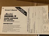Marlin Camp 9 9mm carbine NIB - 11 of 13