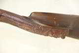 1700s Engraved Belgian Flintlock Double Barrel Shotgun with Carved Stock - 8 of 17