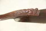 1700s Engraved Belgian Flintlock Double Barrel Shotgun with Carved Stock - 7 of 17