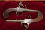 Antique 1770s Jackson of Tenterden English Flintlock Pistols Revolutionary War Era Cased Matching Pistols - 1 of 11