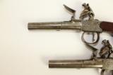 Antique 1770s Jackson of Tenterden English Flintlock Pistols Revolutionary War Era Cased Matching Pistols - 9 of 11