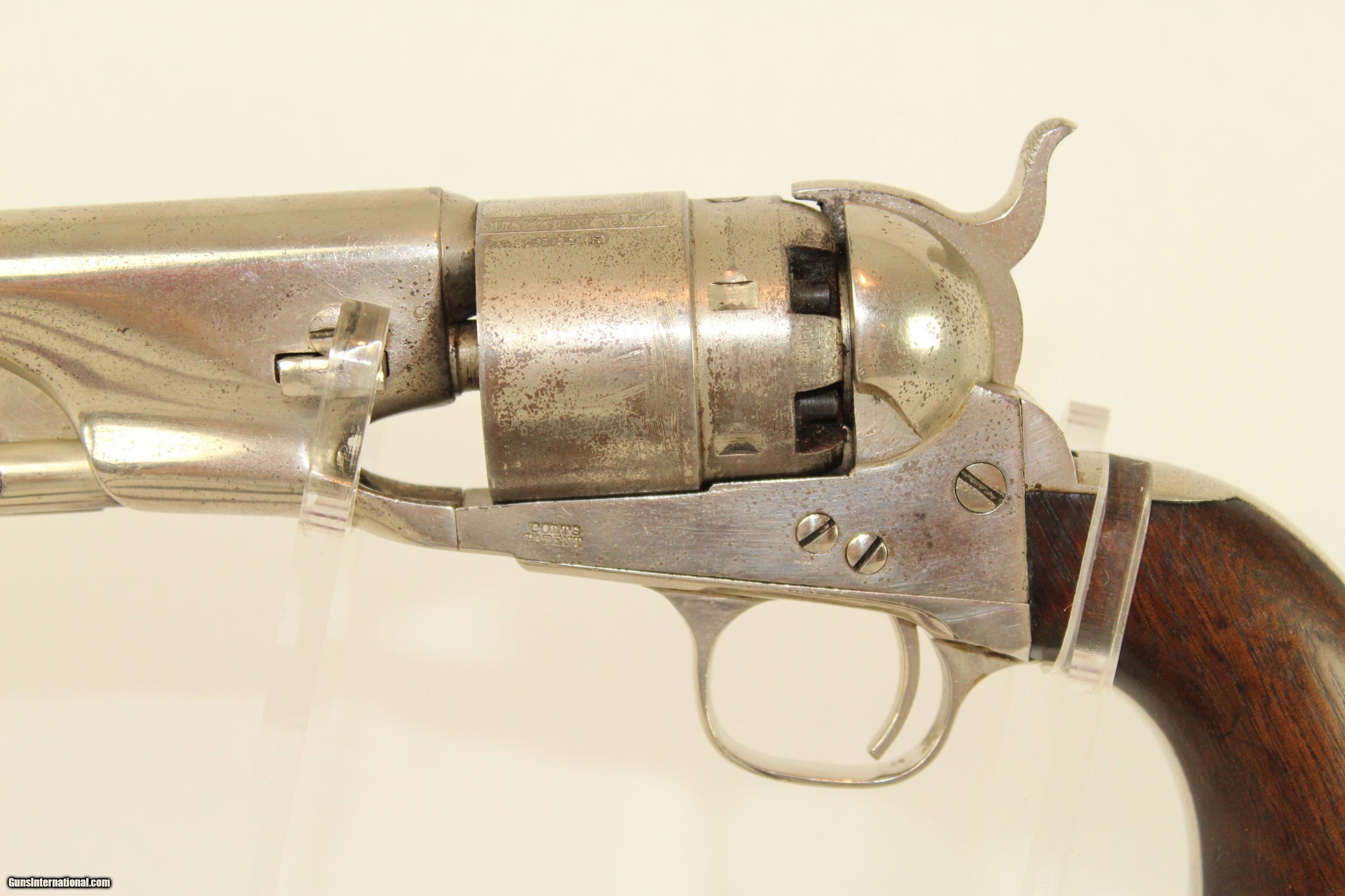 Rare Antique Civil War NICKEL Colt Model 1860 Army Revolver In Case ...