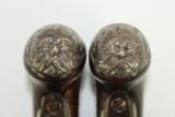 EXQUISITE Inlaid Pair of Queen Anne Pistols with Silver Masked Pommels - 1 of 25