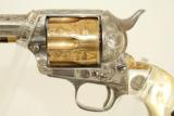STUNNING TEXAS Shipped & Lettered Colt Frontier SAA with Engraving, Gold & Pearl Grips - 1 of 19