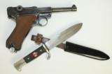 SCARCE NAZI Police Marked Mauser Luger Pistol with Hitler Youth Knife, WWII Dated 1942 - 1 of 25