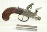  c1760 ENGLISH Antique SHARPE FLINTLOCK Boot Pistol - 6 of 7