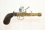  Antique EURO-style Flintlock Cannon Barrel Pistol - 1 of 10