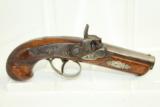  FINE c. 1850 BELGIAN Antique DERINGER Pistol - 1 of 11