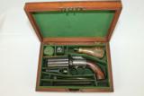  CASED British Antique PEPPERBOX 8 Shot Revolver - 1 of 16