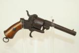  Antique Belgian Pinfire Revolver circa 1860 - 1 of 11