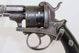  ENGRAVED w GOLD Belgian Antique PINFIRE Revolver - 2 of 13