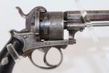  ENGRAVED w GOLD Belgian Antique PINFIRE Revolver - 11 of 13