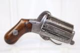  ENGRAVED Antique BELGIAN Pinfire PEPPERBOX Revolver - 2 of 12