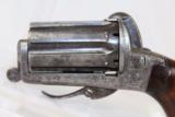  ENGRAVED Antique BELGIAN Pinfire PEPPERBOX Revolver - 10 of 12